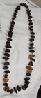 VTG. 24" NATURAL CHUNK AMBER NECKLACE CONNECTED W, GOLDTONE WIRE OVERHEAD STYLE — photo 4