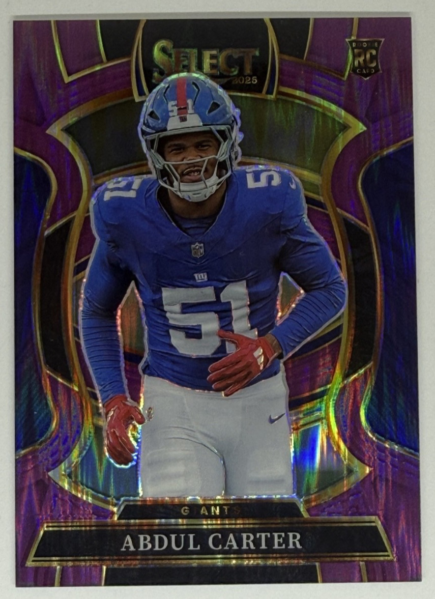 2025 Panini Select - Concourse Abdul Carter #95 Purple Shock Prizm /699 (RC)