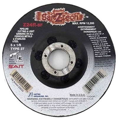 United Abrasives SAIT 22622 5x1/8x7/8 Z24R Z-Tech Pipeline Cutting Wheel 25 pack