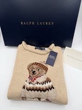 Polo Ralph Lauren Bear Beige Cotton Sweater Women  s Small