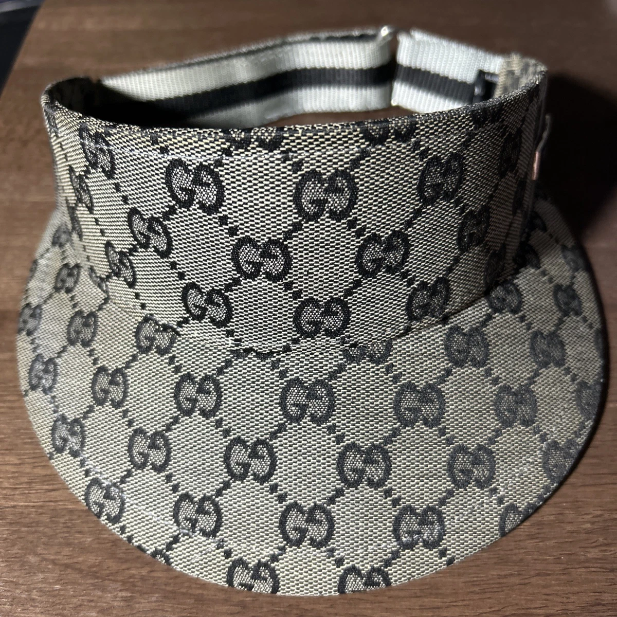 Gucci: GG Monogram Visor Vintage 1990s Gucci GG Monogram Sun Visor Adjustable Hat  main image 2