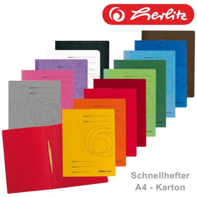 Herlitz Schnellhefter DIN A4 Karton Papphefter Heftordner vorgefaltet