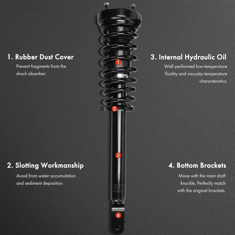 2x Conjunto completo de puntal delantero y resorte helicoidal para Jaguar Super V8 05-09 XJ XJ8 XJR Foto 3 de 4