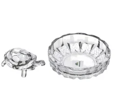 Cristal Tortue avec Cristal Plaque (12 X 8 CMS ) (1 Ensemble) Maison Ou Bureau