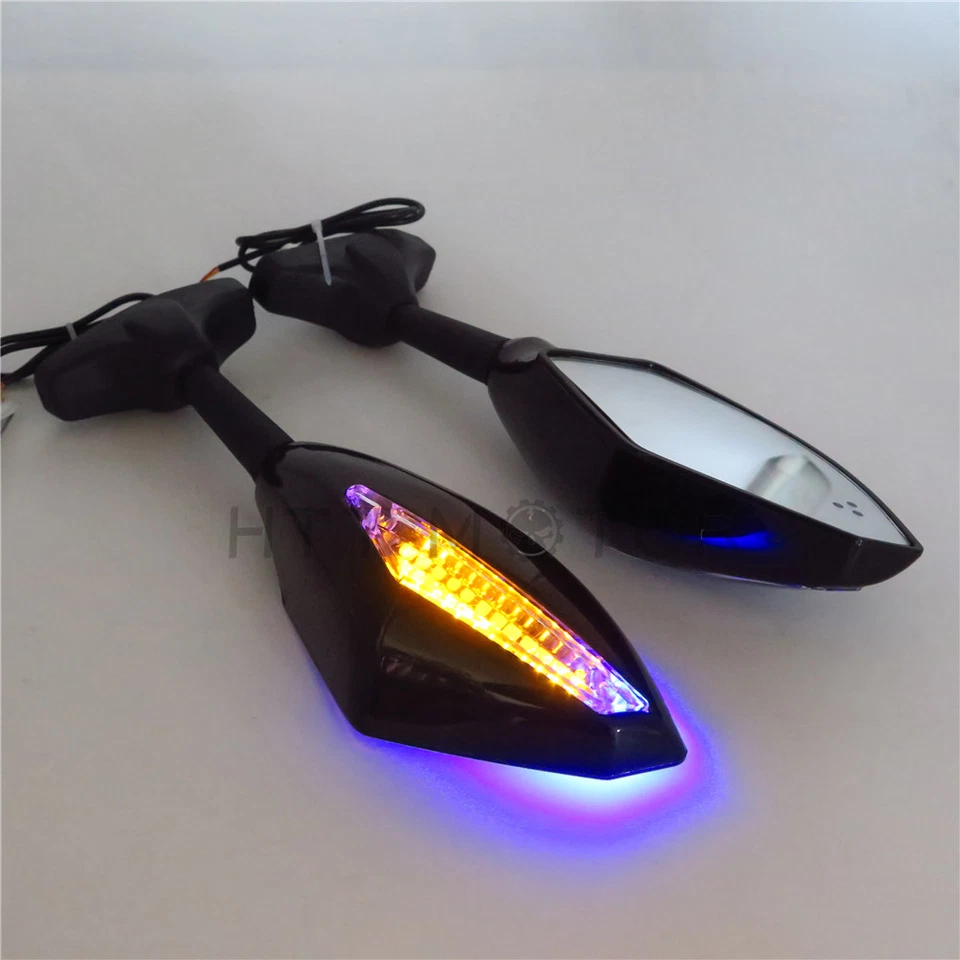Espejo retrovisor LED negro para Yamaha R1 R6S FZ6/FZ6S FAZER Suzuki Yamaha Foto 2 de 4