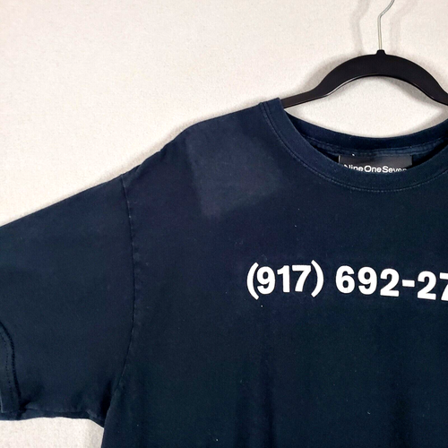 Nine One Seven Call Me 917 Tshirt Size L NOS Shirt Black Short Sleeve Crew Neck - Picture 5 of 9
