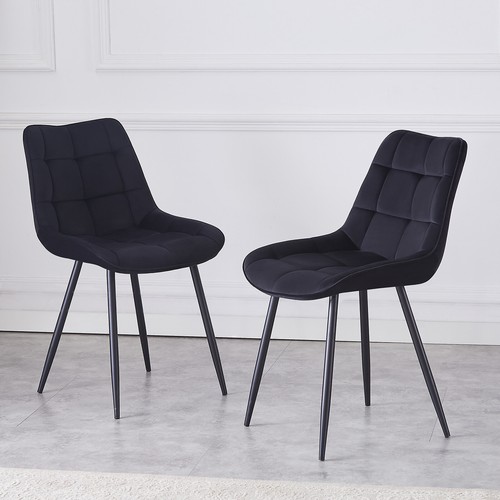 2/4PCS Dining Chairs Set Velvet Padded Seat Metal Leg Kitchen Dining Room Office - Picture 25 of 31