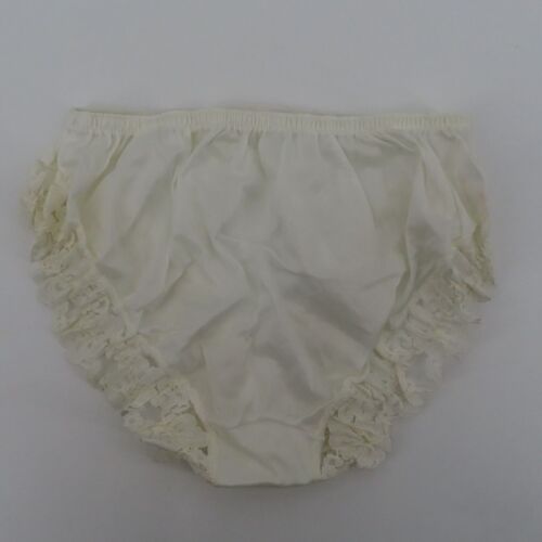 VTG Fitzgerald Women 7 Lace Trim Panty All Nylon Solid White Ivory NEW No Tags - Picture 4 of 9