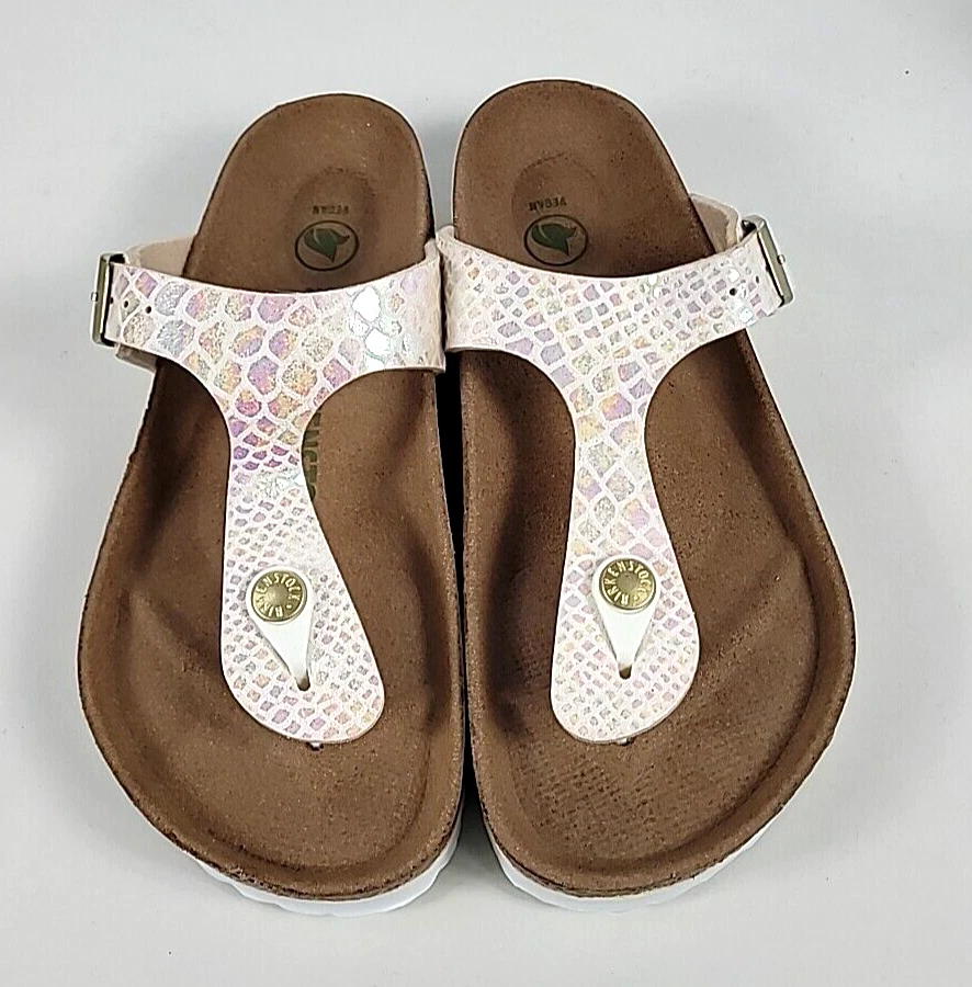 NWOB - Birkenstock GIZEH Iridescent Snake Print Birko-Flor Vegan Sandals 36 / 5
