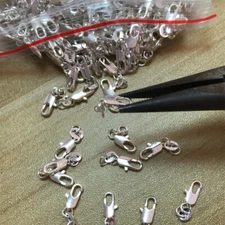 Wholesale 10PCS Jewelry Findings 925 Sterling Silver Lobster Clasps Hallmark II