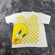 Vtg 90's Looney Tunes Tweety Bird AOP T-Shirt Short Sleeve Sz L/XL 