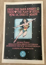 DC house ad Wonder Woman 1986 print comic art promo 80s retro illus Perez Potter
