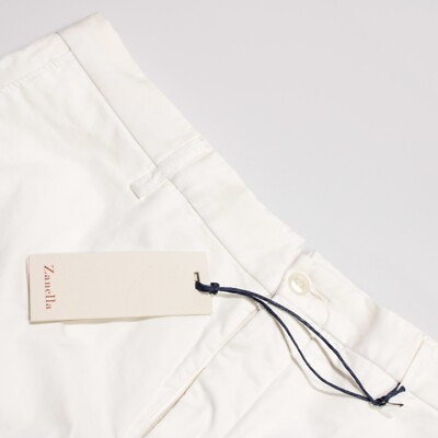 Zanella NWD Cotton Blend Chinos / Casual Pants Size 33 US Curtis In Solid White
