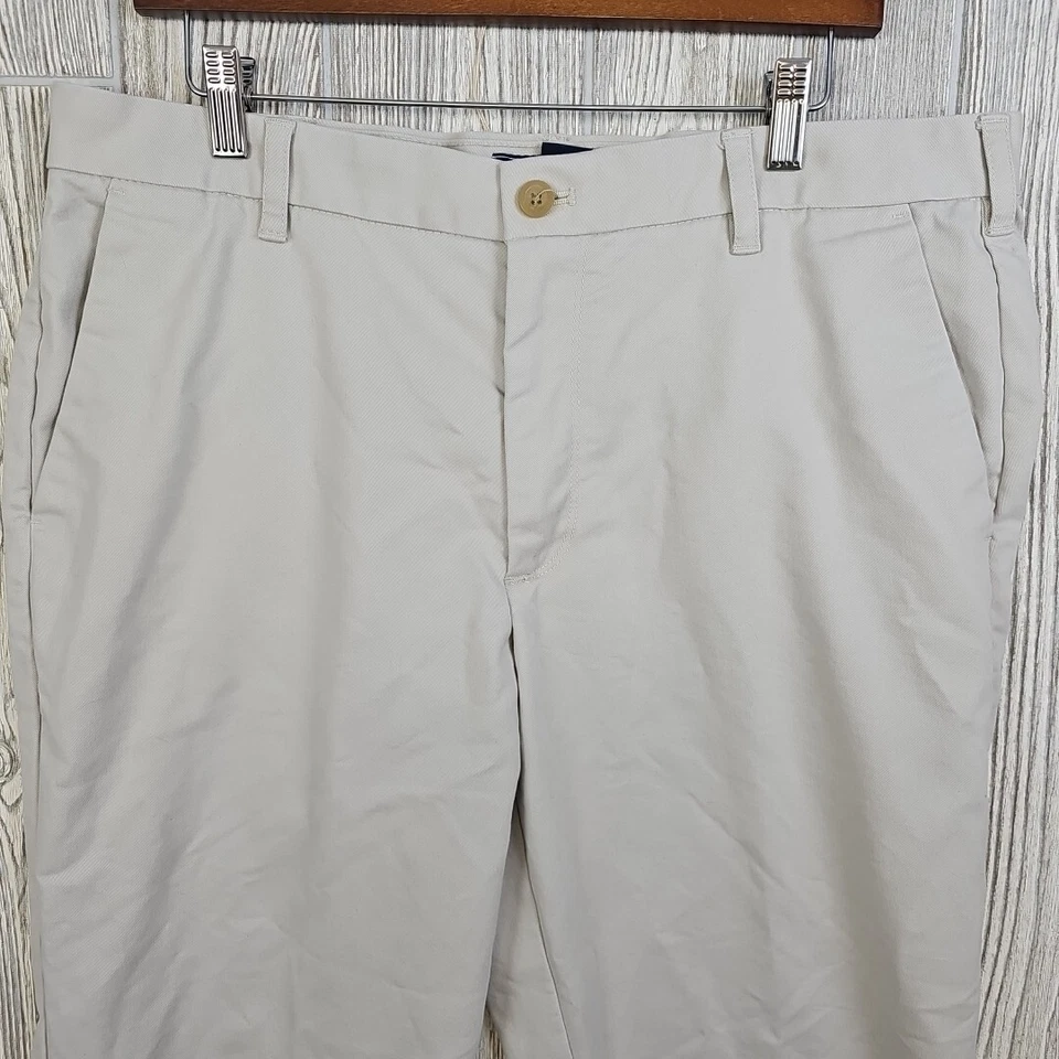 Брюки для гольфа мужские IZOD 36x28* бежевые прямые повседневные одежда мягкие удобные - Изображение 2 из 4