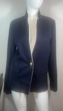 J.CREW 248 Regent One-Button Blazer in Wool Flannel Navy Size 8