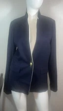J.CREW $248 Regent One-Button Blazer in Wool Flannel Navy Size 8