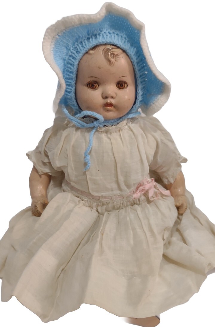 Vintage 1940’s Ideal Composition Baby Doll Marked 20 Ideal Doll Made In