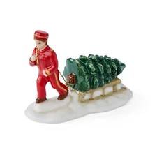 Spode Christmas Village Bell Hop Dolomite Figurine, 3.5 Inch