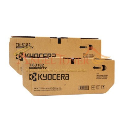 Genuine Kyocera TK-3182 Black Toner Pack of 2 for ECOSYS M3655idn/P3155dn