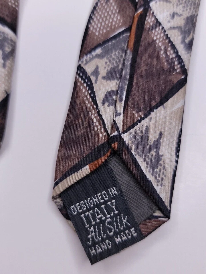 Ferrar Mens Formal Necktie 56"Lx3.75"W Brown/Gray Neck Tie - Image 4 of 4