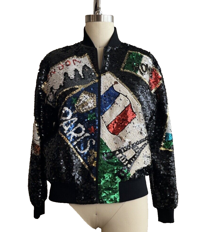 IB Diffusion Vintage 1992 Travel Theme Sequin Bom… - image 1