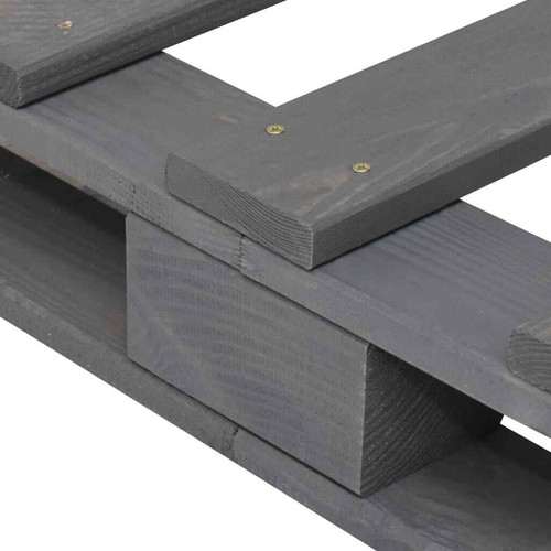vidaXL Giroletto in Pallet Grigio Legno Massello di Pino 160x200 cm - Foto 6 di 7
