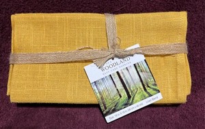 WOODLAND  NAPKINS (4) 18 x 18  NATURAL LINEN BLEND - NWT
