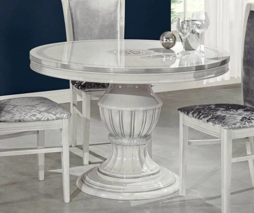 New Aurora  italian H2O Design Oval Ext-Dining Set + 4Chairs H2O Design w-silver - Image 2 of 2