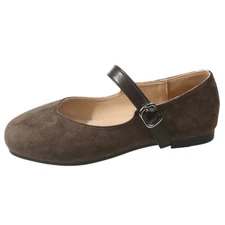 Womens Flats Slip On Mary Jane School Girls Round Toe Comfort Pumps Walking