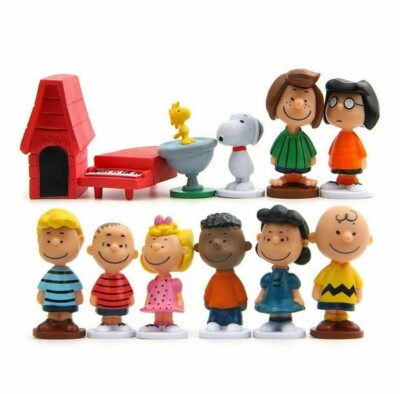 Die Peanuts Figuren 12 Stk. Sammlung Charlie Brown Snoopy Linus Comic Serie Doll