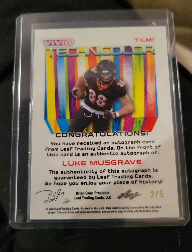 2023 Leaf  Vivid Rookie Luke Musgrave - Image 2 of 2
