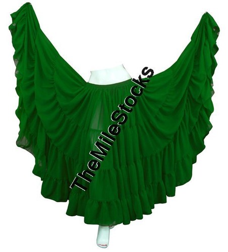 Jupe Longue Gypsy Tribale 4 Niveaux - Danse Orientale, Ehs, Ventre - Coton Multicolore - 22,9m