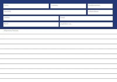 neutrale Kunden-Karteikarten Kundenkartei Beauty Wellness Friseur DIN A5