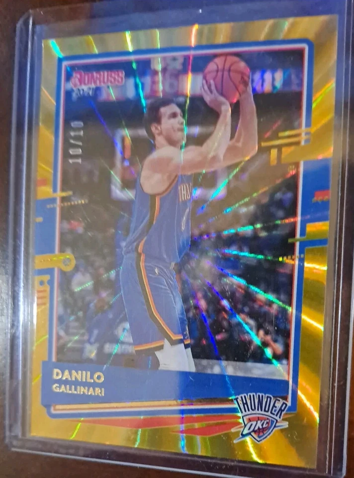 2020-21 Panini Donruss #'d 10/10 Данило Галлинари ЗОЛОТАЯ призма со вспышкой звездообразования!!  SSP! - Изображение 2 из 4