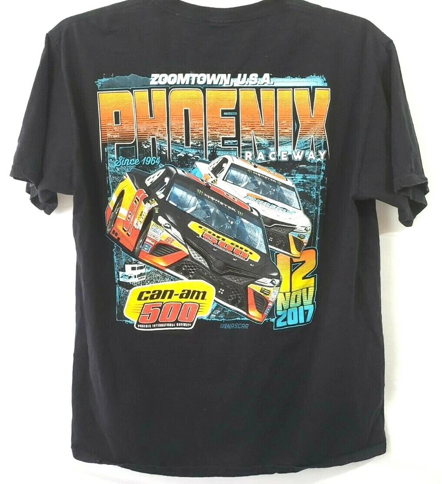 Camiseta Nascar Unisex Manga Corta Negra Gráfica Phoenix Can-AM 500 2017 Talla XL Foto 2 de 4