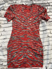 Free People Take Me Out Zebra Print Bodycon Red Mini Dress Size S H10