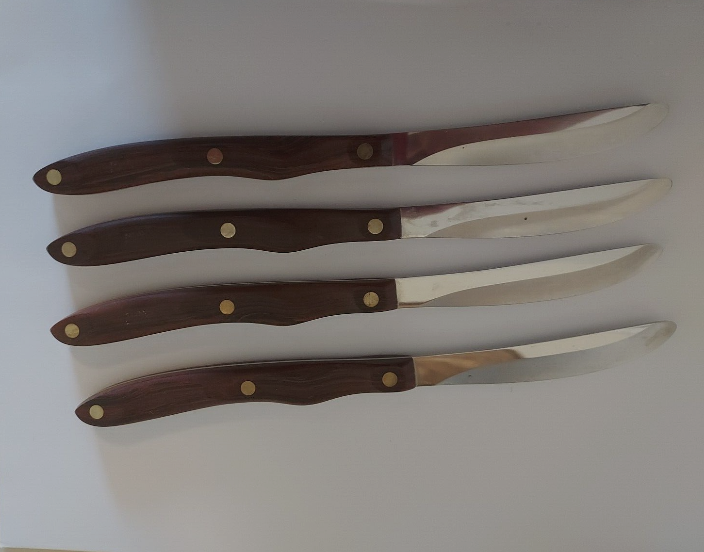 Cutco Steak Knives Set Straight Edge Knife Brown Handle Evgraved
