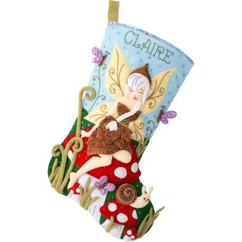 Bucilla 18" Felt Christmas Stocking Kit - Woodland Fairy - Picture 3 of 3