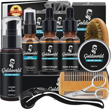 Beard Growth Grooming Care Kit for Men W/Derma Roller Hair Growth,Birthday Chris