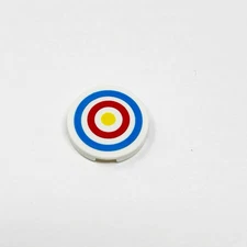 14769pb086 LEGO Parts ARCHERY TARGET Tile Round 2x2 Bottom O WHITE (1)