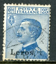 Italy 1922 Leros 25¢ Blue Scott #6 VFU L523