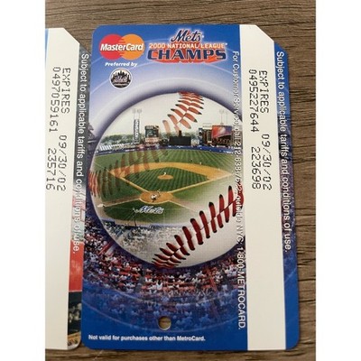 NYC MTA MetroCard Set of 2 New York Mets 2000 NL Champs Subway