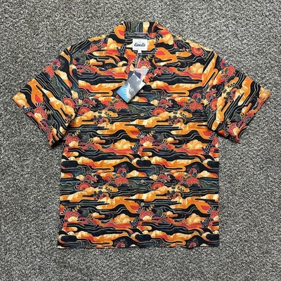Kara Ku Hawaiian Shirt Size L Japan Open Camp Loop Collar - New with Tags