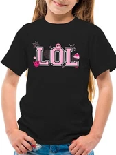 LOL Smiley Emoji Crown Pink Design Youth's T-shirt