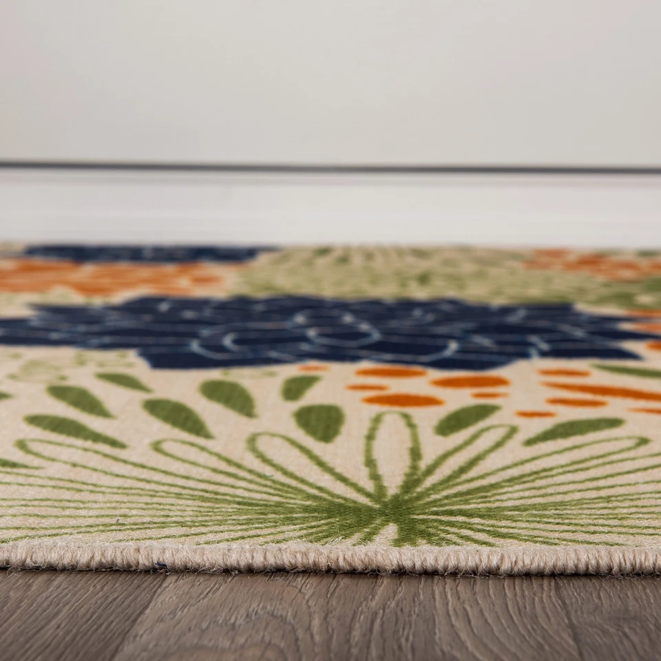 Alfombras de exterior Rugshop corredores círculos florales tejido plano lavables alfombras de corredor 2x7 Foto 3 de 4