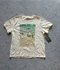 Women's NWT Parks Project National Parks of the USA T-Shirt Off-White/Green XXL