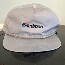 Vintage 80s Stedman Hat SnapBack Baseball Cap Rope Logo Gray USA MADE Tag