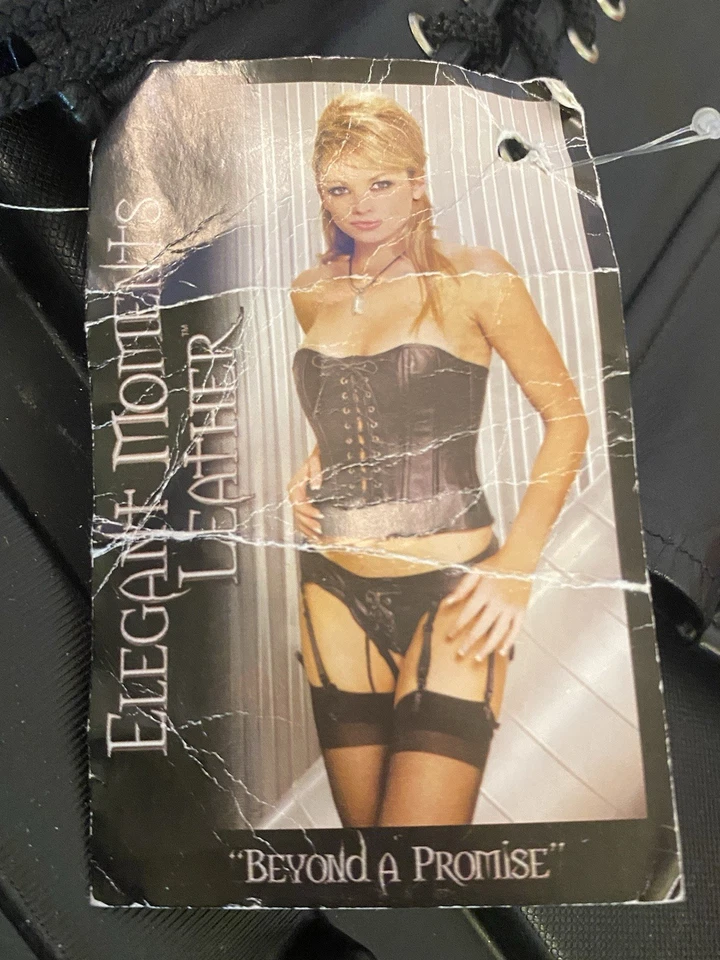 Corsé de cuero negro vintage 'Elegant Moments Leather' cinta negra talla 38 (XL) Foto 2 de 4