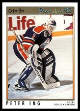 1991-92 O-Pee-Chee Premier Peter Ing Edmonton Oilers #33