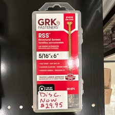 GRK Fasteners RSS Structural Screws 5/16 in x 6 in 20ct Star Washer Head 14235